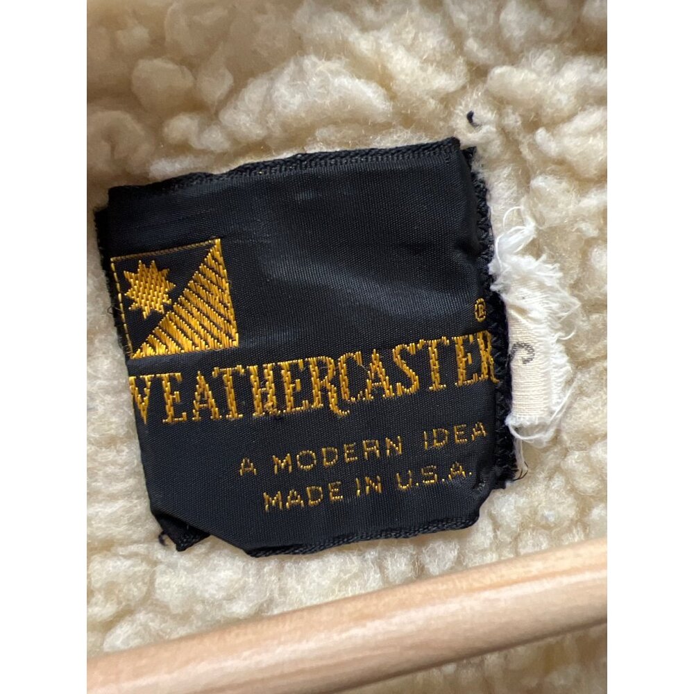 Weathercaster Vintage 70's Denim Sherpa Lined Western Vest - Picture 4 of 7